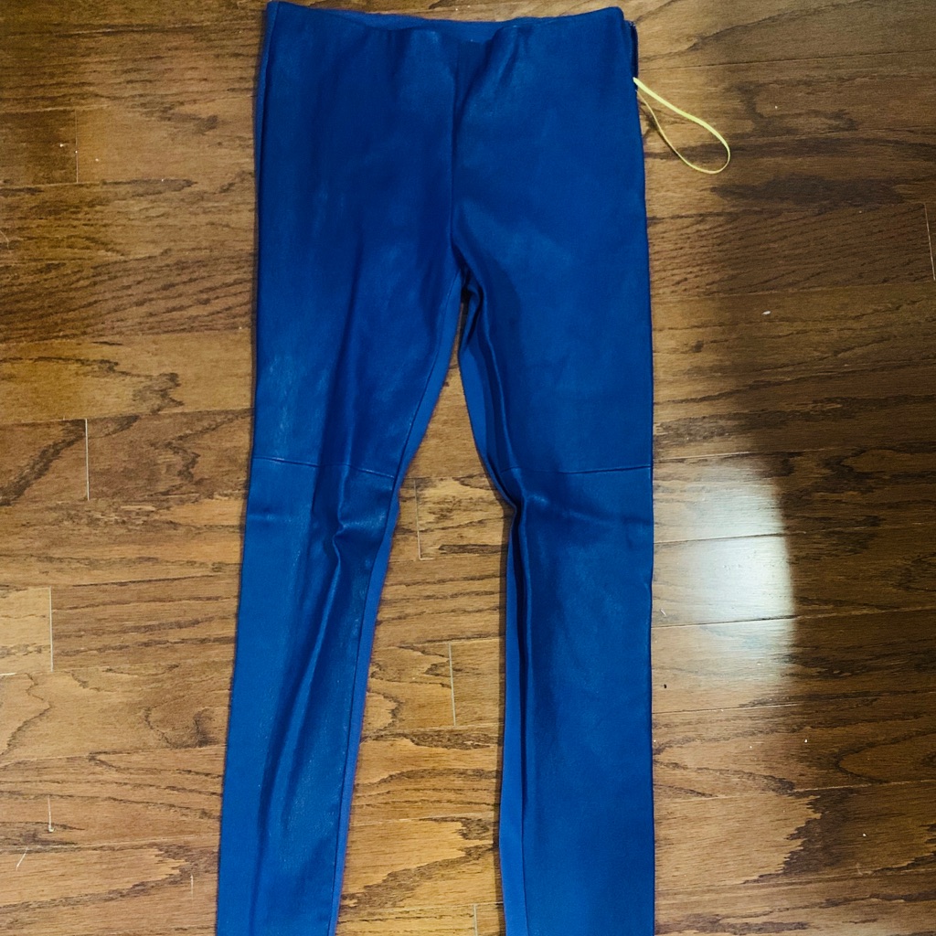 Catherine Malandrino Leather Royal Blue Leggings